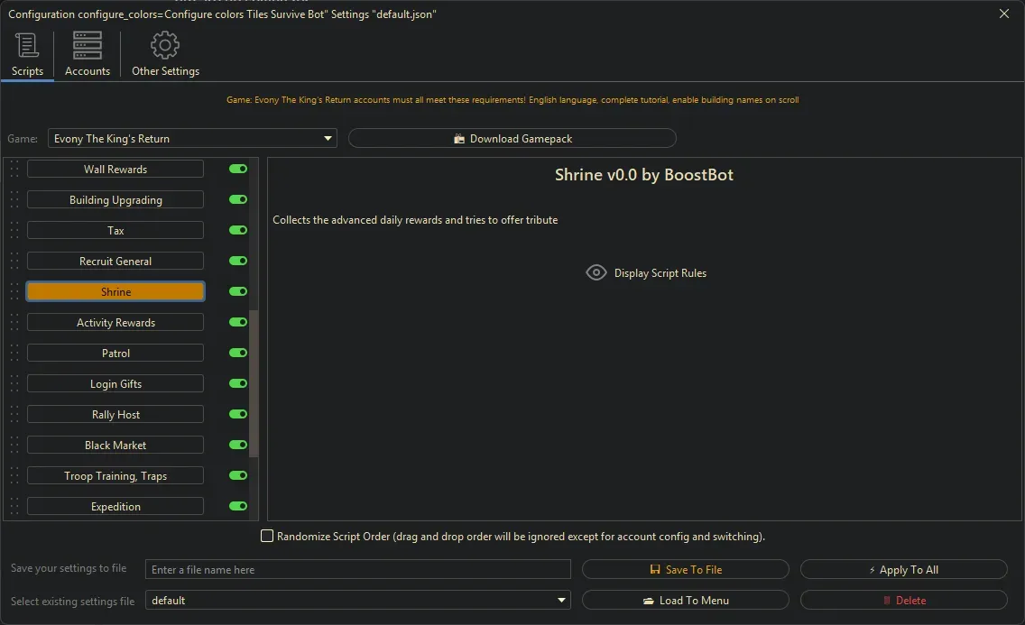 Evony Kings Return Bot - Shrine