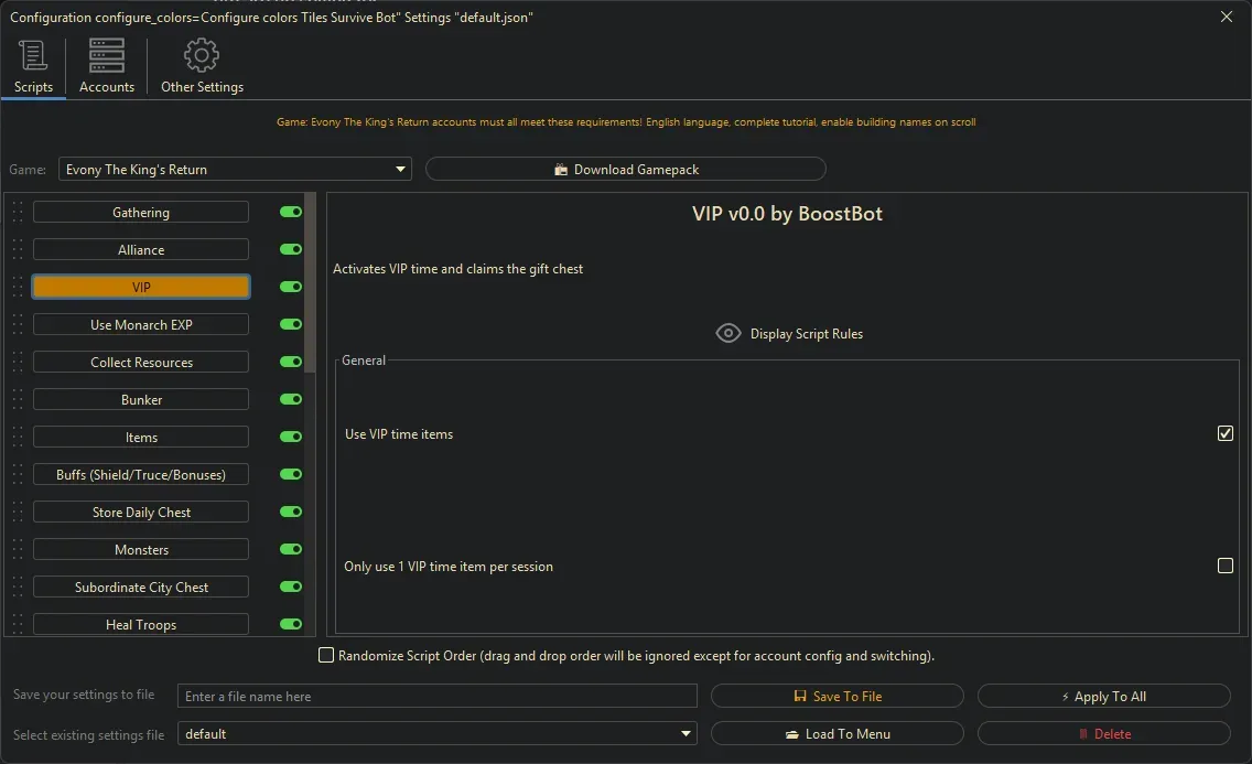 Evony Kings Return Bot - VIP