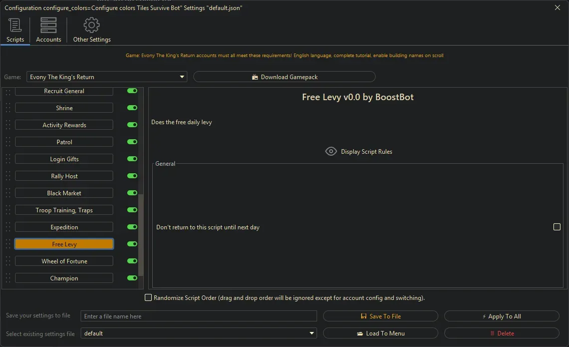 Evony Kings Return Bot - Free Levy