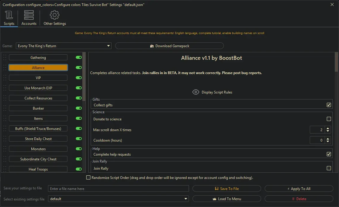 Evony Kings Return Bot - Alliance