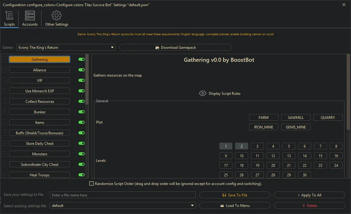 Evony Kings Return Bot - Gathering